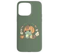 Cute Kawaii Fall Cottagecore Aesthetic Frog with Pumpkin Coque pour iPhone 15 Pro Max