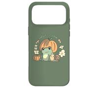 Cute Kawaii Fall Cottagecore Aesthetic Frog with Pumpkin Coque pour iPhone 17 Pro Max