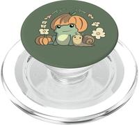 Cute Kawaii Fall Cottagecore Aesthetic Frog with Pumpkin PopSockets PopGrip pour MagSafe