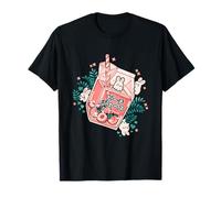 Cute Kawaii Japanese Art - DressedForDuty 90s Japanese Peach Milk Juice Aesthetic T-Shirt Noir Unisex-Adultes T-shirt Petit EU S