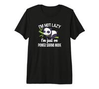 Cute Kawaii Kids Womens Napping Not Lazy Power Saving Panda T-Shirt Haut de Gamme