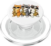 Cute Kawaii Kitten Saxophone Trio Music Lovers PopSockets PopGrip pour MagSafe