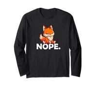 Cute Kawaii Mens Womens & Kids Nope Red Fox Lover Manche Longue