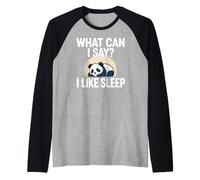 Cute Kawaii Panda, What Can I Say? I Like Sleep Manche Raglan