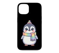 Cute Kawaii Penguin Rainbow Beanie Scarf Winter Coque pour iPhone 13