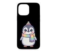 Cute Kawaii Penguin Rainbow Beanie Scarf Winter Coque pour iPhone 13 Pro Max