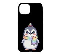 Cute Kawaii Penguin Rainbow Beanie Scarf Winter Coque pour iPhone 15 Plus
