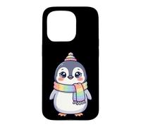 Cute Kawaii Penguin Rainbow Beanie Scarf Winter Coque pour iPhone 15 Pro