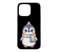 Cute Kawaii Penguin Rainbow Beanie Scarf Winter Coque pour iPhone 15 Pro Max