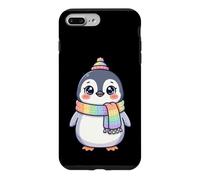 Cute Kawaii Penguin Rainbow Beanie Scarf Winter Coque pour iPhone 7 Plus/8 Plus