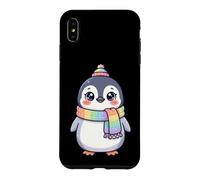 Cute Kawaii Penguin Rainbow Beanie Scarf Winter Coque pour iPhone XS Max