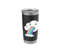 Cute Kawaii Rainbow Puking Cloud Design Gobelet isotherme en acier inoxydable double paroi