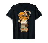 Cute Kawaii Reading Octopus Tea Coffee and Books Librarian T-Shirt