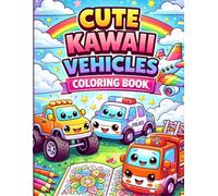 Cute Kawaii Vehicles Coloring Book: Fun and Easy Coloring Pages for Kids Ages 3-6, 46 Adorable Kawaii Vehicle Designs for Relaxation and Creativity