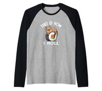 Cute Kawaii Womens Kids Girls Sushi How I Roll Quokka Lover Manche Raglan