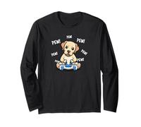 Cute Kids Boys Video Gamer Pew Yellow Labrador Retriever Manche Longue