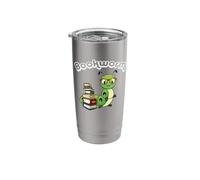 Cute Kids Girls Boys Kawaii Bookworm Reading Lover Gobelet isotherme en acier inoxydable double paroi