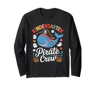 Cute Kindergarten Pirate Crew Whale Adventure Kids Apparel Manche Longue