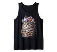Cute Kitten Cat Flower Floral Garden Débardeur