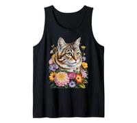 Cute Kitten Cat Flower Floral Garden Débardeur