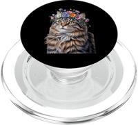 Cute Kitten Cat Flower Floral Garden PopSockets PopGrip pour MagSafe