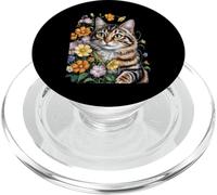 Cute Kitten Cat Flower Floral Garden PopSockets PopGrip pour MagSafe