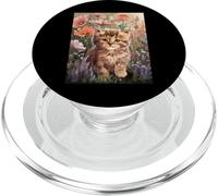 Cute Kitten Cat Flower Floral Garden PopSockets PopGrip pour MagSafe