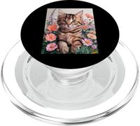 Cute Kitten Cat Flower Floral Garden PopSockets PopGrip pour MagSafe