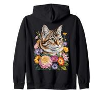 Cute Kitten Cat Flower Floral Garden Sweat à Capuche
