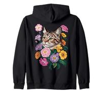 Cute Kitten Cat Flower Floral Garden Sweat à Capuche