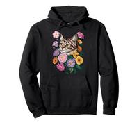 Cute Kitten Cat Flower Floral Garden Sweat à Capuche