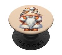 Cute Kitten Gnome Grandpa For Cat Mom And Dad Who Love Cats PopSockets PopGrip Adhésif