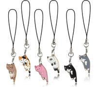 Cute Kitten Phone Charm, Cute Kitten Pendant, Creative Small Animal Pendant, Handmade Keychain, Anti-Lost Phone Bracelet For Women Girls