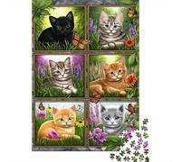 Cute Kittens Garden Compilation Puzzle 1000 Pièces Educa Jouet en Bois Divertissement Créatif De l'art De La Décoration Jeu Éducatif Challenge Toy Adultes & Enfants des 14 Ans 38x26cm/1000pcs