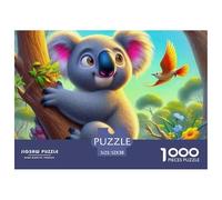 Cute Koala Cub on Tree Stump Pièces en Carton Épais Et Solides Parfait pour Améliorer La Concentration, La Patience Et La Pensée Logique Pendant Le Temps Libre 52x38cm/1000pcs