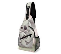 Cute Koalmom and Baby Sling Bag for Men Women Crossbody Backpack Dog in Flower Field Crossbody Bag Chest Bags for Travel Sport