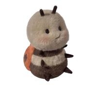 Cute Ladybug Plush - Animal Jouet Doux Assis, Adorable Insecte Souriante | Compage décoratif d'halloween, Silhouette câblée à l'insecte Noir Rouge, satie adaptée aux, Peluche de lit Con