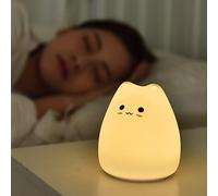 Cute LED Night Light Silicone Touch Sensor 7 Colors Cat Night Lamp Kids Baby Bedroom Desktop Decor Ornaments Illusion Lamp