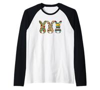Cute Leopard Print Stuff with Sunflower Decor for Bunny Mom Manche Raglan