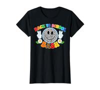 Cute Leopard Smile Face Back to School Bash Teacher Student T-Shirt Graphique avec Valeur, Femme, Noir, S