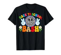 Cute Leopard Smile Face Back to School Bash Teacher Student T-Shirt Graphique avec Valeur, Homme, Noir, XL