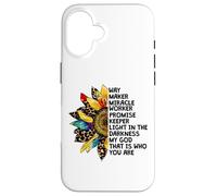 Cute Leopard Sunflower for Women and Jesus Lovers Christian Coque pour iPhone 16