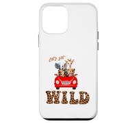 Cute Lets Get Wild Safari Zoo Animals Party Red Car Coque pour iPhone 12 Mini