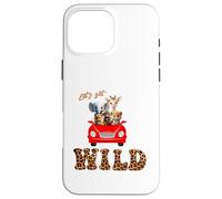 Cute Lets Get Wild Safari Zoo Animals Party Red Car Coque pour iPhone 16 Pro Max