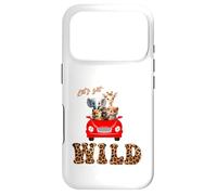 Cute Lets Get Wild Safari Zoo Animals Party Red Car Coque pour iPhone 17 Pro