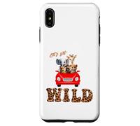 Cute Lets Get Wild Safari Zoo Animals Party Red Car Coque pour iPhone XS Max