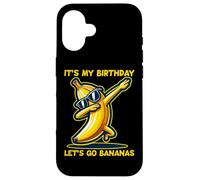 Cute Let's Go Bananas It's My Birthday Dabbing Funny Kids Coque pour iPhone 16