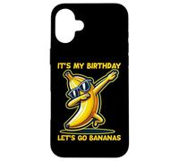 Cute Let's Go Bananas It's My Birthday Dabbing Funny Kids Coque pour iPhone 16 Plus