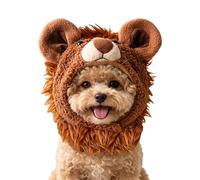 Cute Lion Style Plush Pet Hat - Warm Adjustable Lion Ear Mane, Cat & Puppy | 30cm Neck & 28cm Head Circumference | Ultra-Soft 40g Plush Material | Adjustable Fastener Design For Cats & Small Dogs, Chris