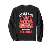 Cute Little Devil with Feelings Kawaii Fire Humour Sweatshirt
